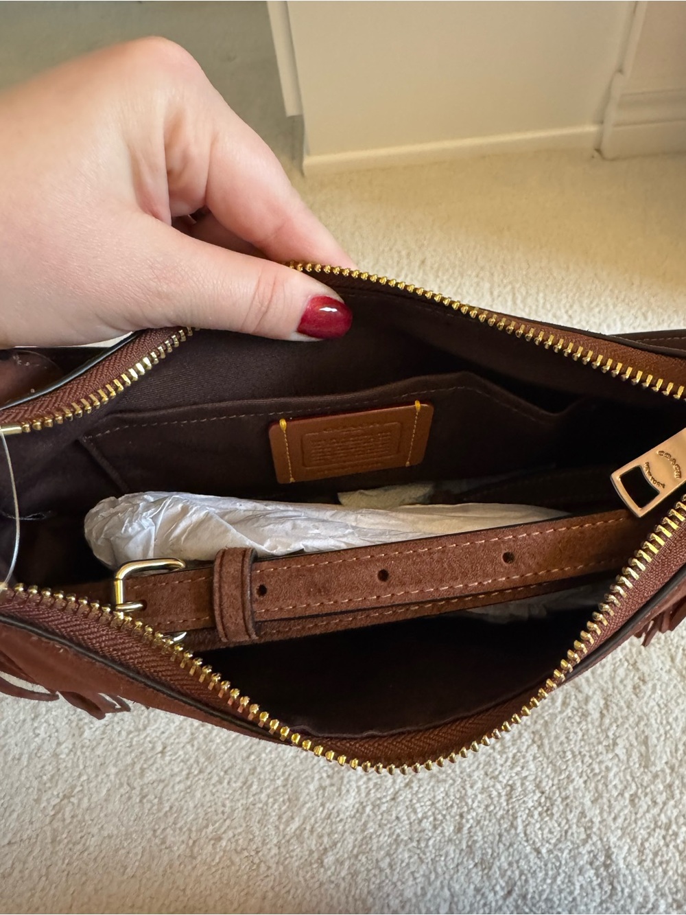 Coach Fringe Suede Teri Bag - New - Picture 9 of 10